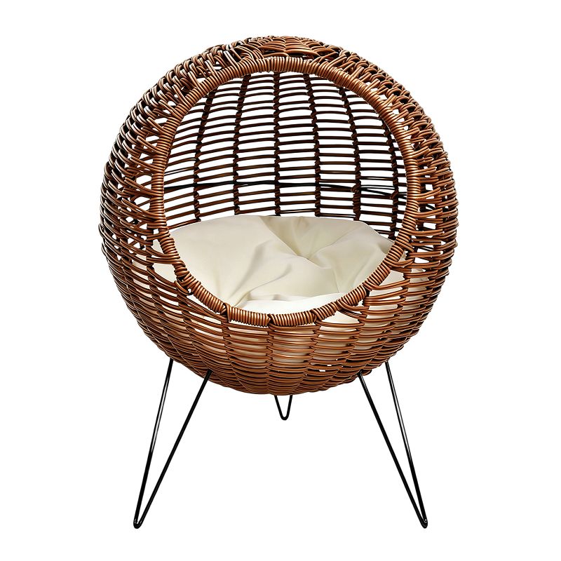 Cama para mascotas/cueva para gatos-con patas altas-ahuecadas de ratán